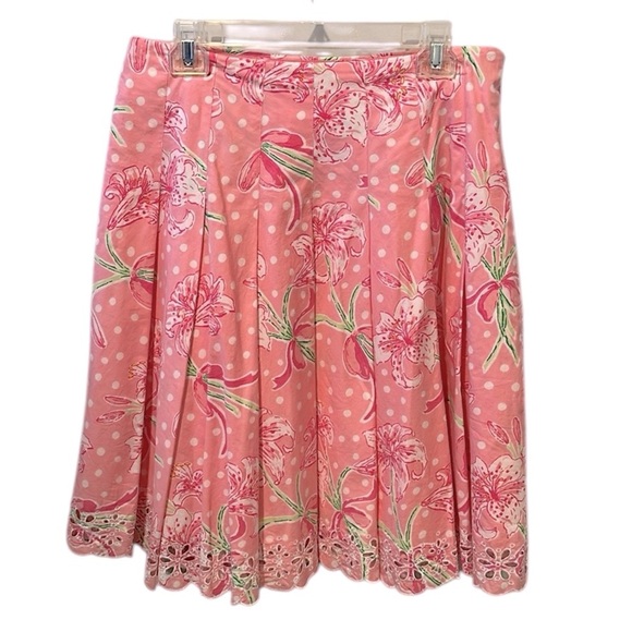 Lilly Pulitzer Ingrid Skirt in Pulitzers Prize, Pleated Eyelet Women’s Size 10 - Picture 1 of 12